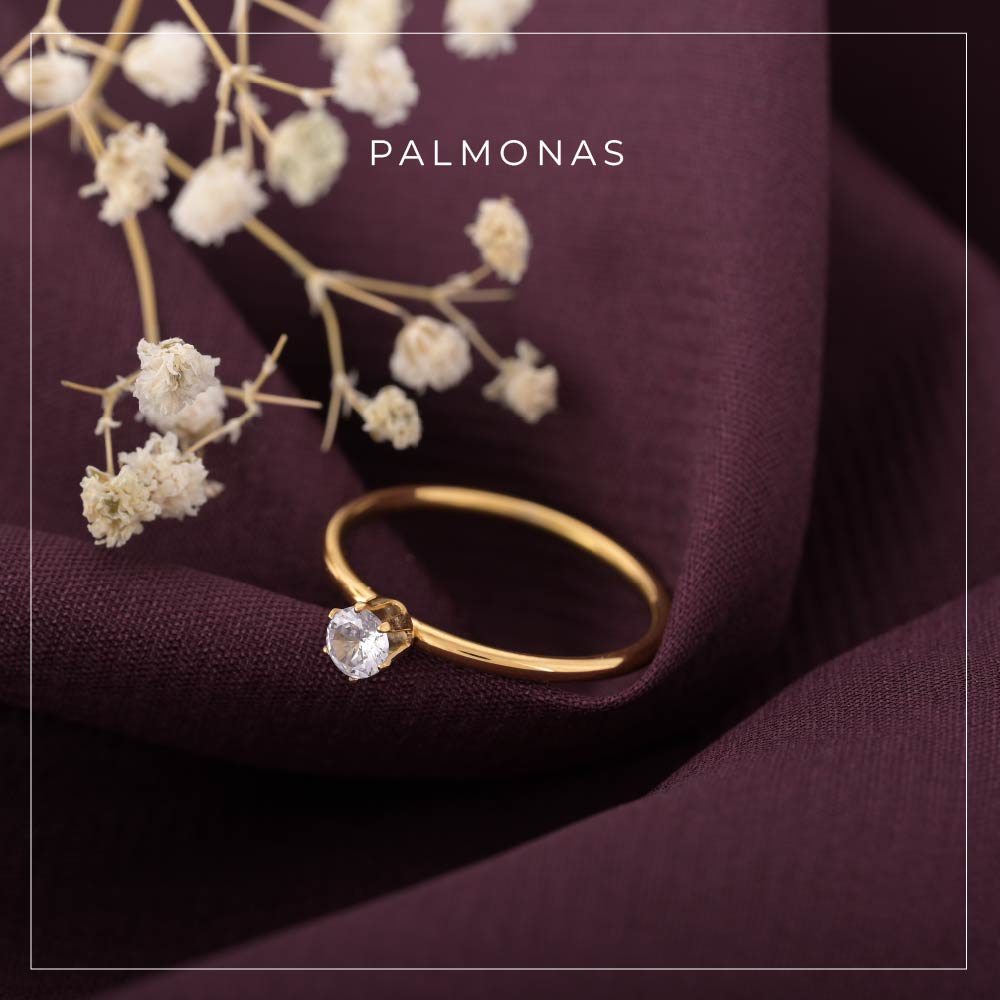 Dainty solitaire ring | 1 year warranty | waterproof | anti-tarnish | Palmonas