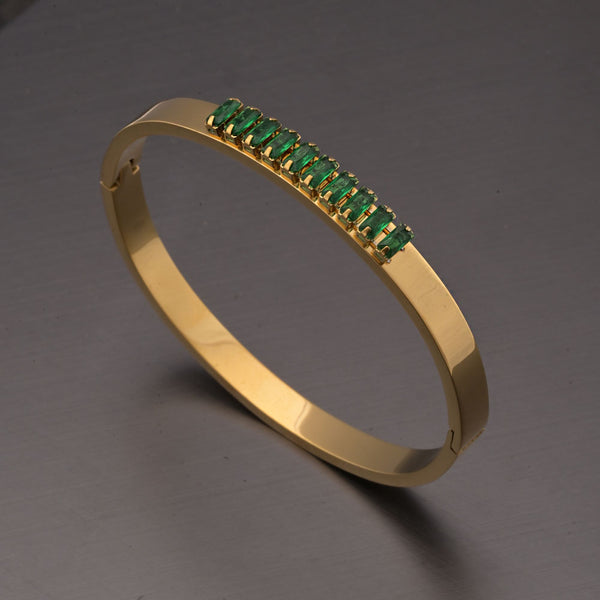 Emerald Envy Bangle Bracelet