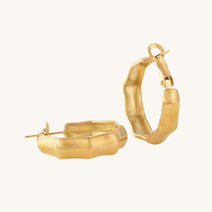 Shop Octagon Hoop Earrings | 18k Gold Plated Palmonas-3