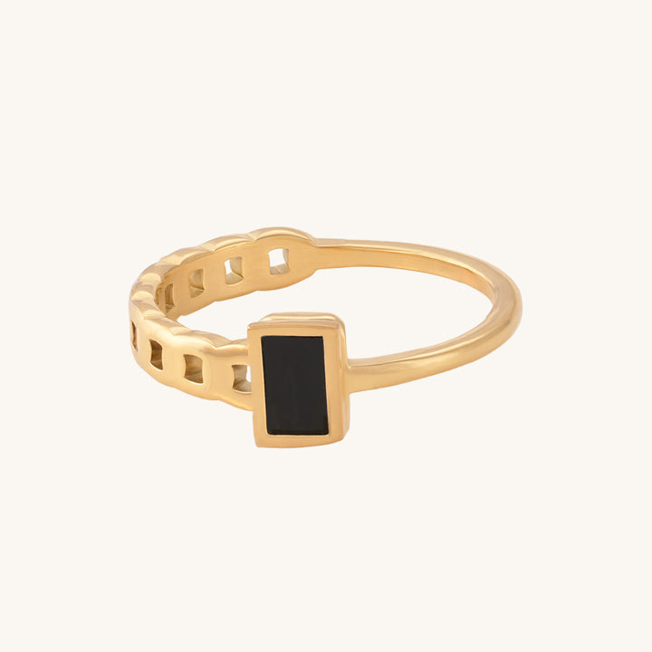 Shop Black Charm Ring- 18k Gold Plated Palmonas-5