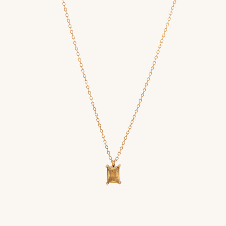 Shop Citrine Quartz Necklace- 18k Gold Plated Palmonas-2