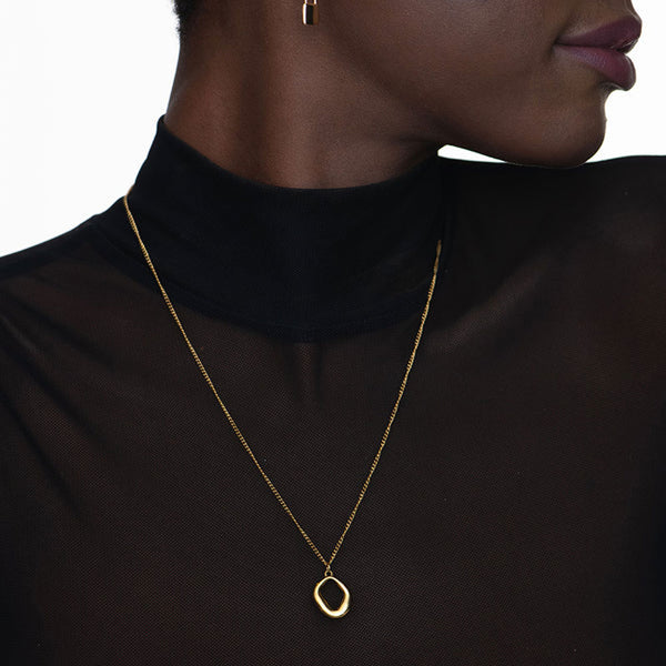 Shop Wobbly Square Necklace- 18k Gold Plated Palmonas-1
