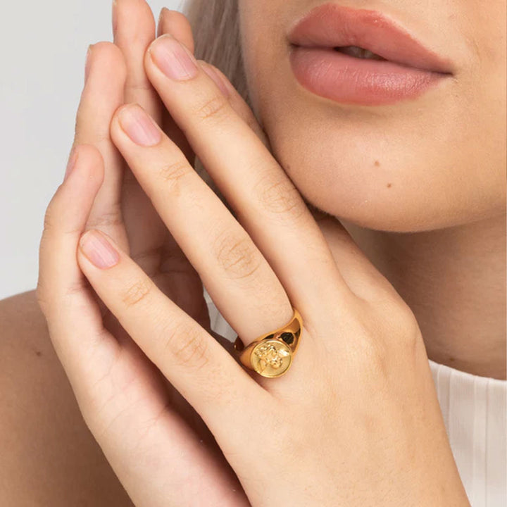 Shop Powerful Angel Ring- 18k Gold Plated Palmonas-4