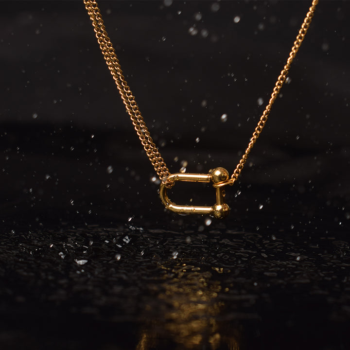 Shop U Shape Necklace- 18k Gold Plated Palmonas-6