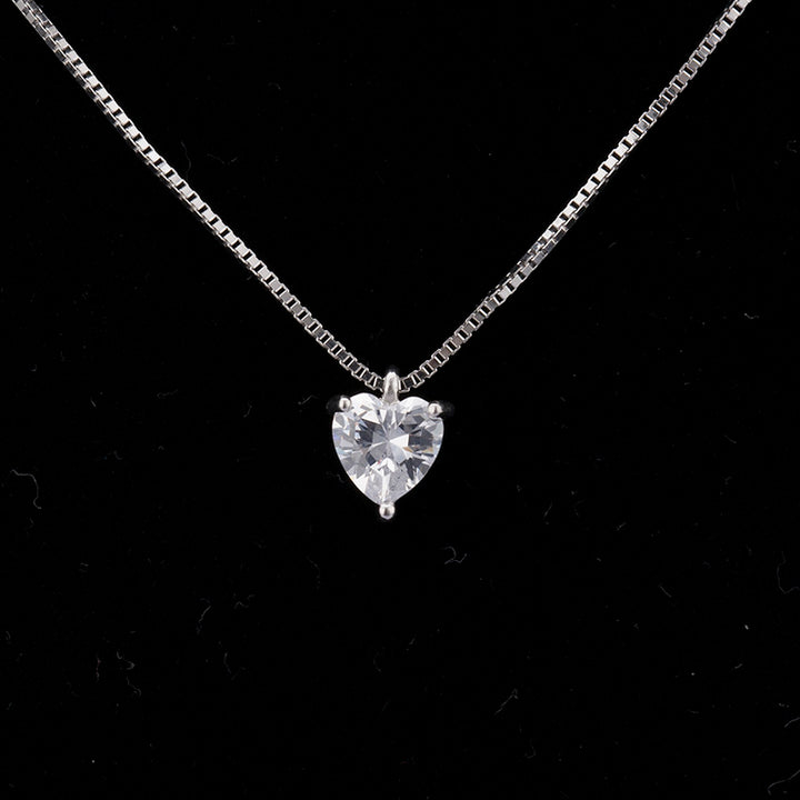 Shop Heart Solitaire Necklace- 925 Silver Palmonas-6