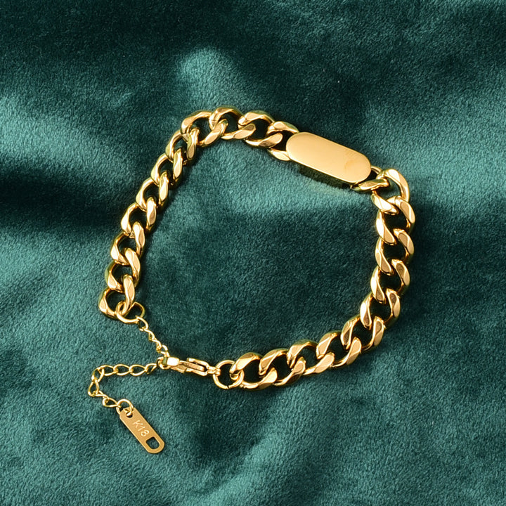 Shop Small Bar Bracelet- 18k Gold Plated Palmonas-5