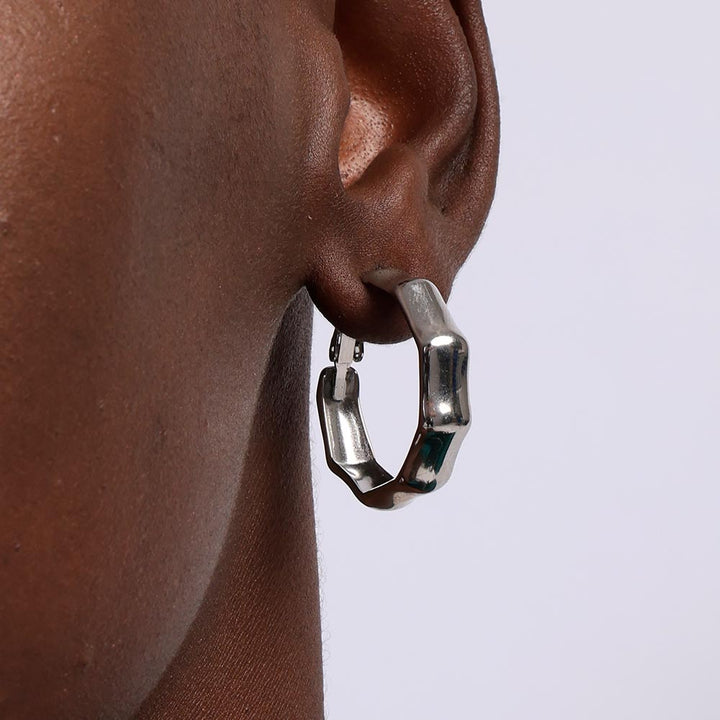 Shop Octagon Hoop Earrings | 18k Gold Plated Palmonas-11