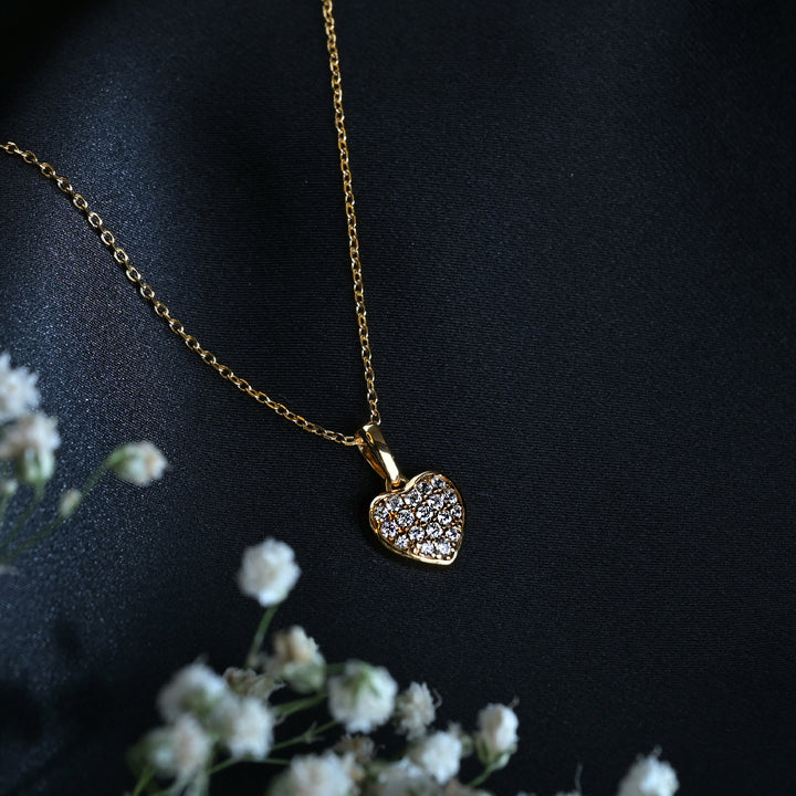 Shop Cute Heart Diamond Necklace | 18k Gold Vermeil Palmonas-6
