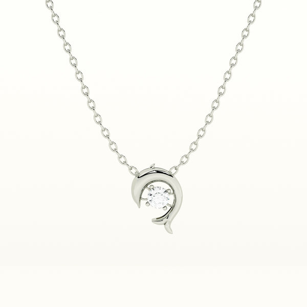 Crystal Dolphin 925 Sterling Silver Necklace