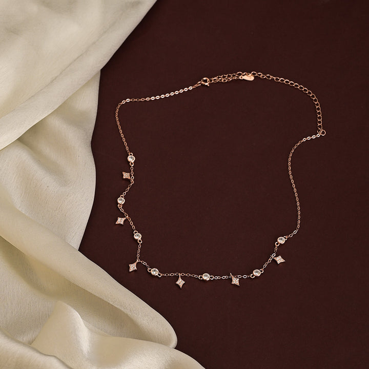 Shop Diamond Affair Necklace- 18k Rose Gold Vermeil Palmonas-5