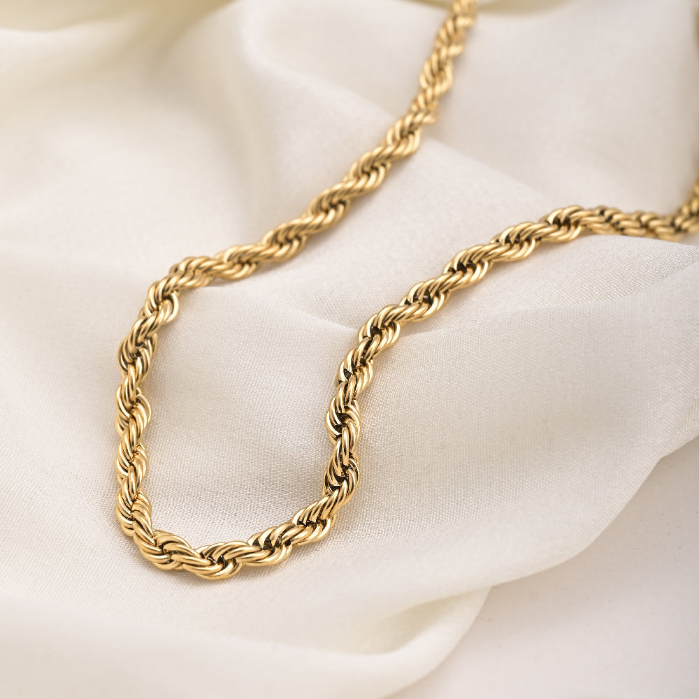Buy Rope Demi-Fine Gold Plated 5mm Chain For Men Online – PALMONAS