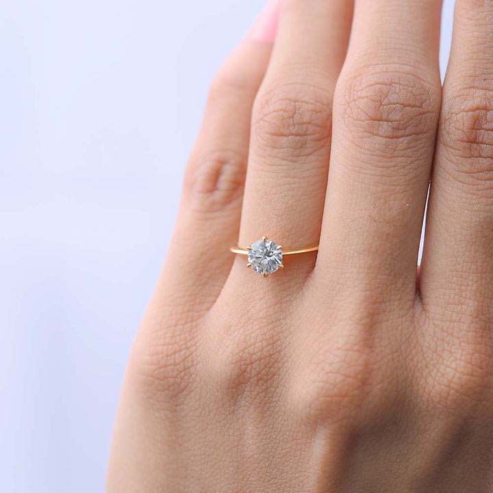 Shop Celestial Solitaire Diamond Ring | 18K Gold Vermeil Palmonas-2