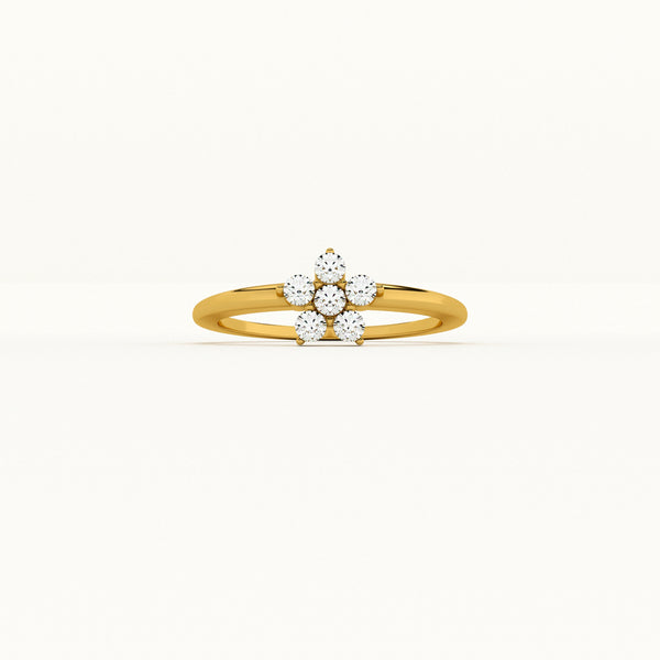 Daisy Floral Lab Grown Diamond + Gold Vermeil Ring