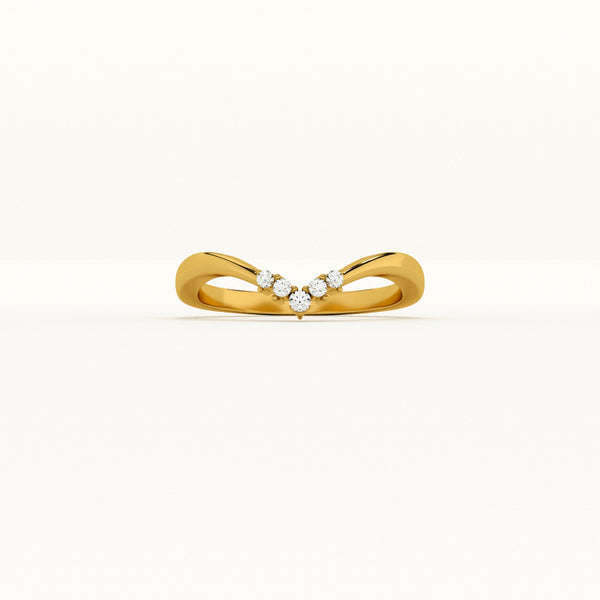 Chevron 0.05 Carat  Lab Grown Diamond Beauty Ring