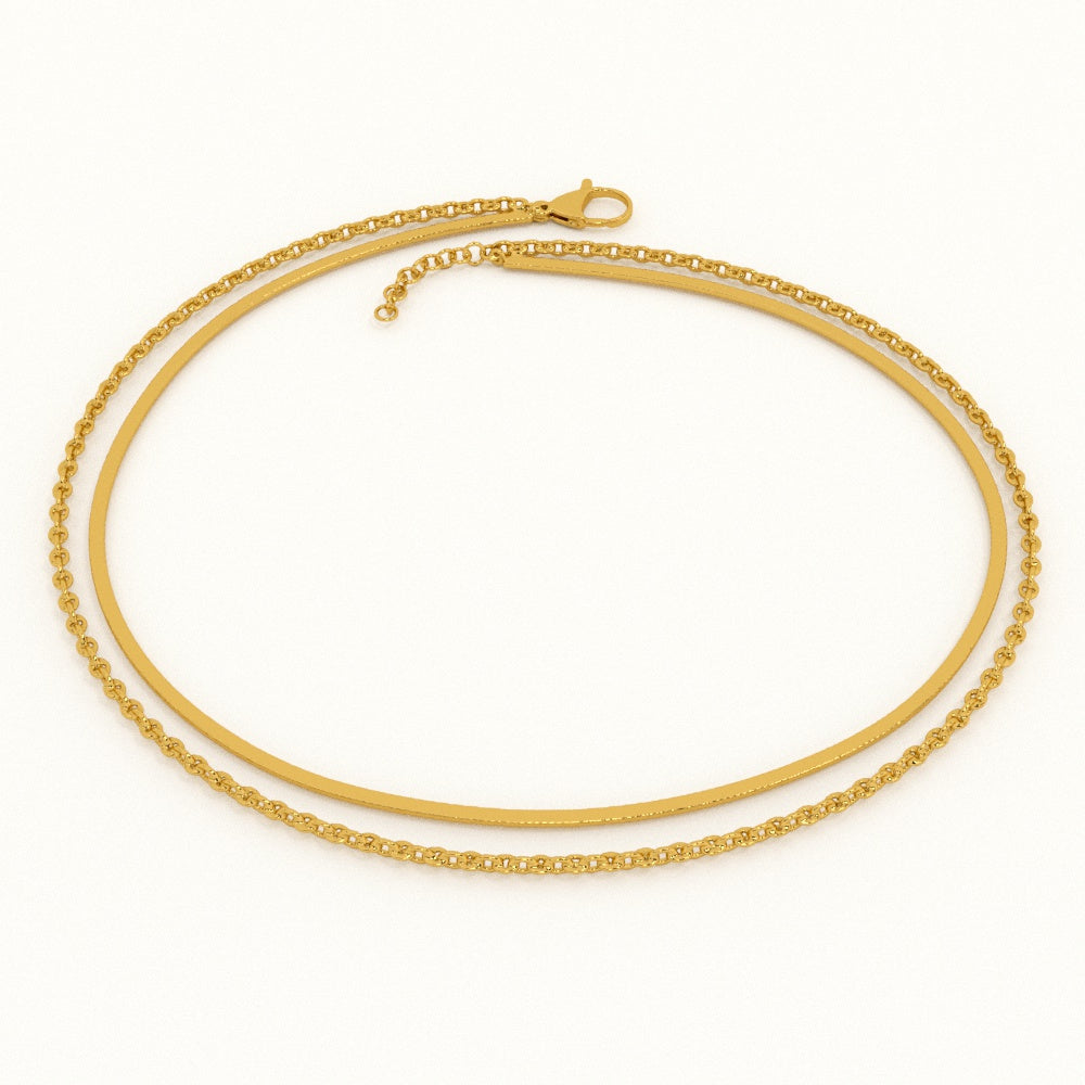 Two Layered Solid Cable Anklet