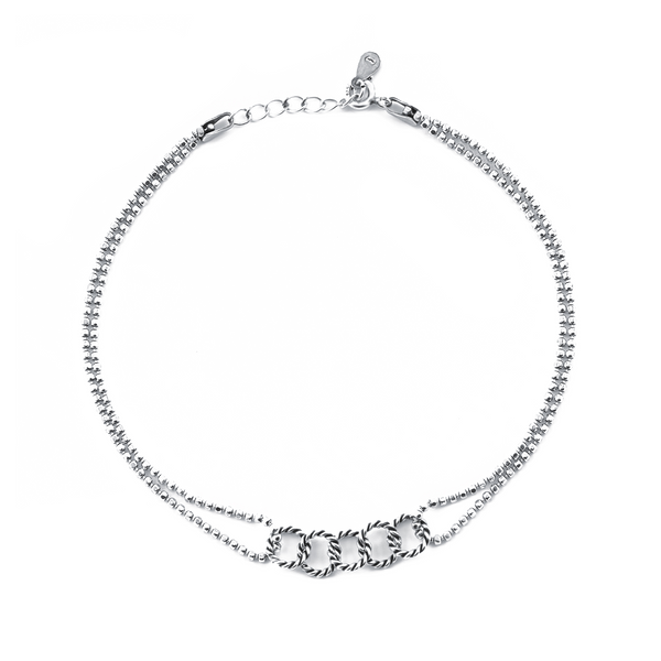 Minimal Rings Silver Single Anklet