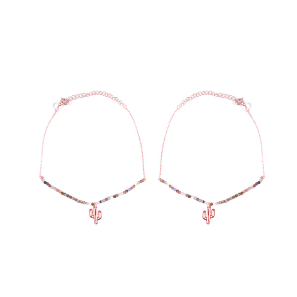 Cactus Rose Gold Single Anklet