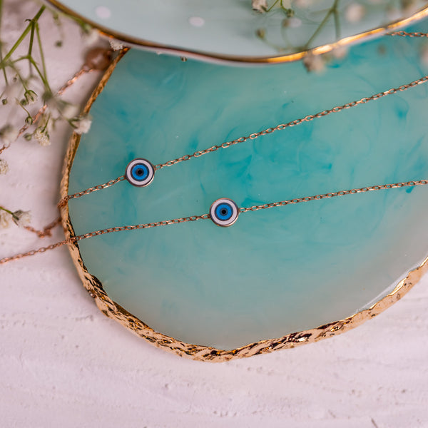 Basic Evil Eye Rose Gold Single Anklet