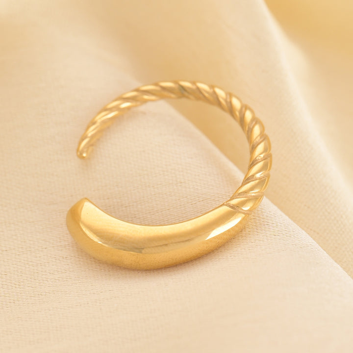 Shop French Braid Ring- 18k Gold Plated Palmonas-7