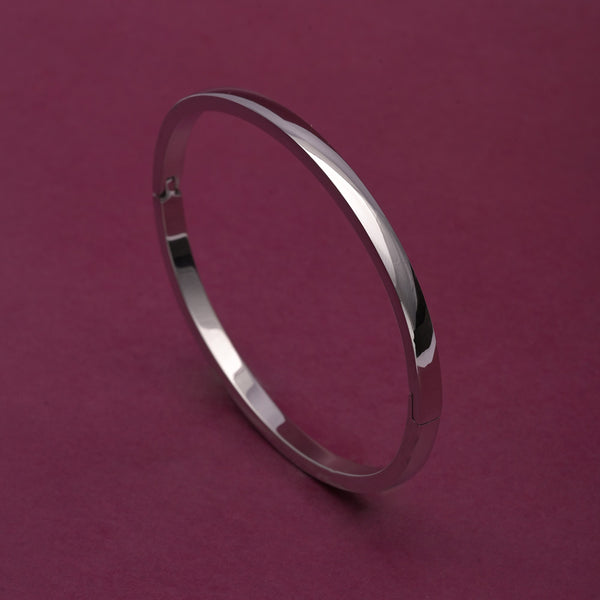 Elliptical Grace Bangle Bracelet | Silver