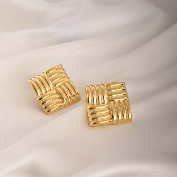 Textured Square Earrings
