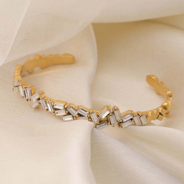 Celestial Cascade Gold Zig Zag Bracelet
