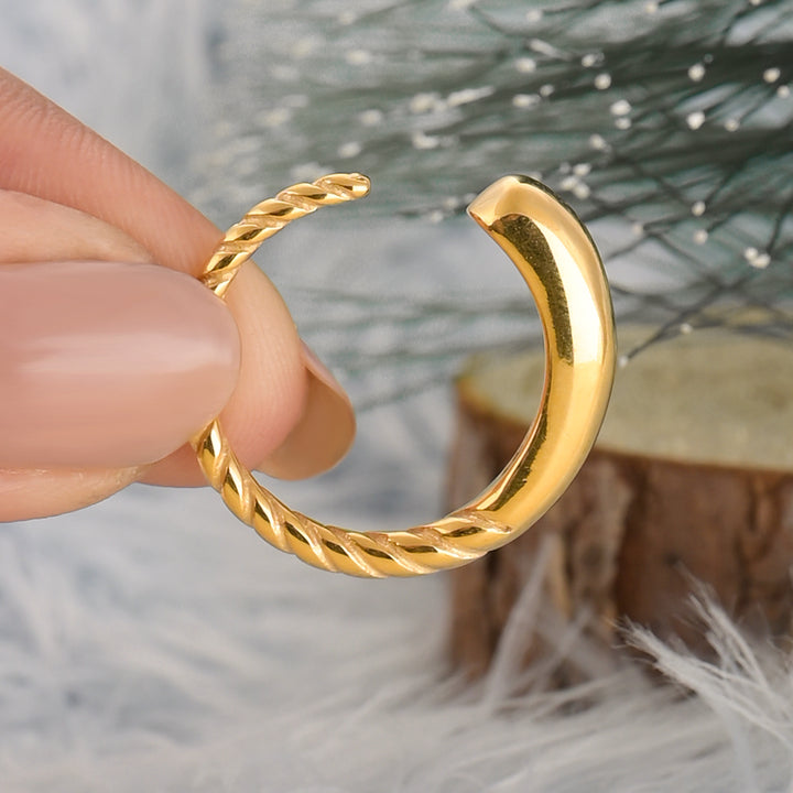 Shop French Braid Ring- 18k Gold Plated Palmonas-2