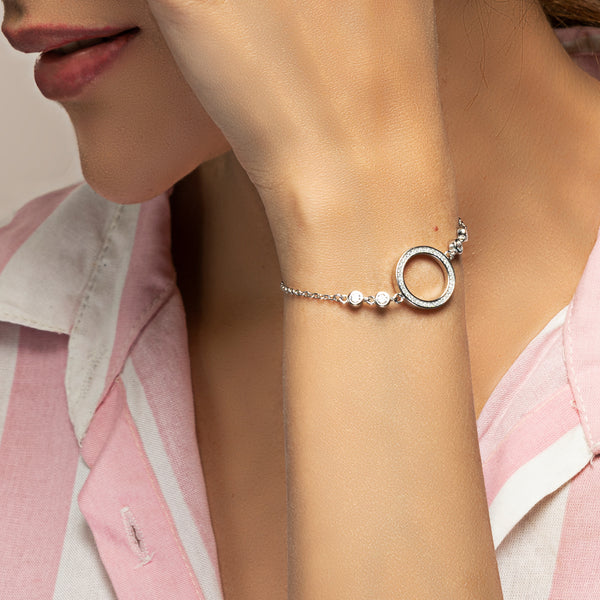 Halo Silver Chain Bracelet