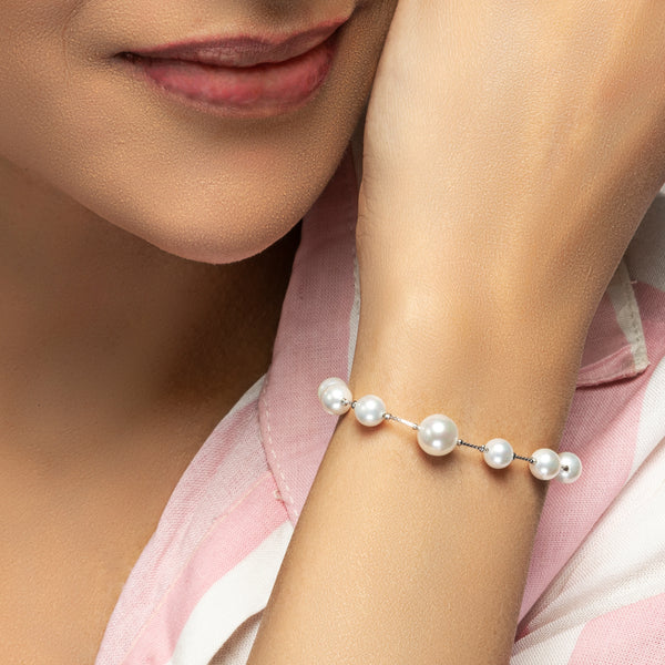 Gradient Pearl Silver Bracelet