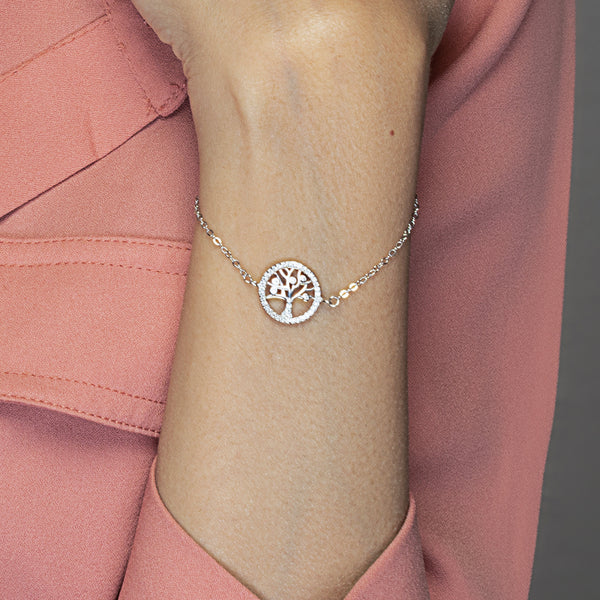 Tree Silver Chain Bracelet