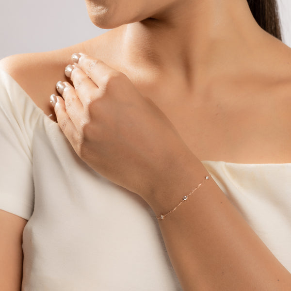 Beaded Bold Rose Gold Chain Bracelet