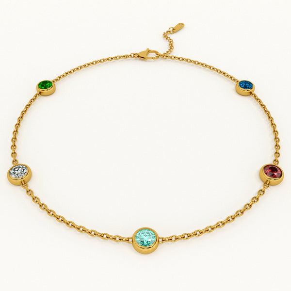Multi Crystal Charm Bracelet