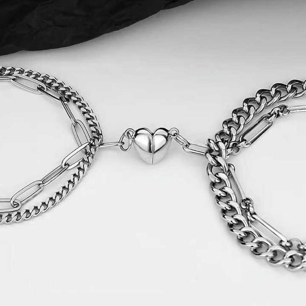 Heart Charm Couple Bracelets