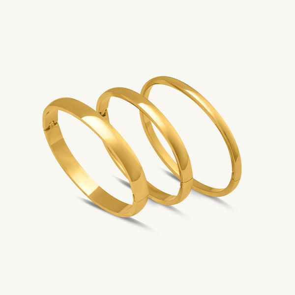 Elliptical Grace Bangle Bracelet | Gold