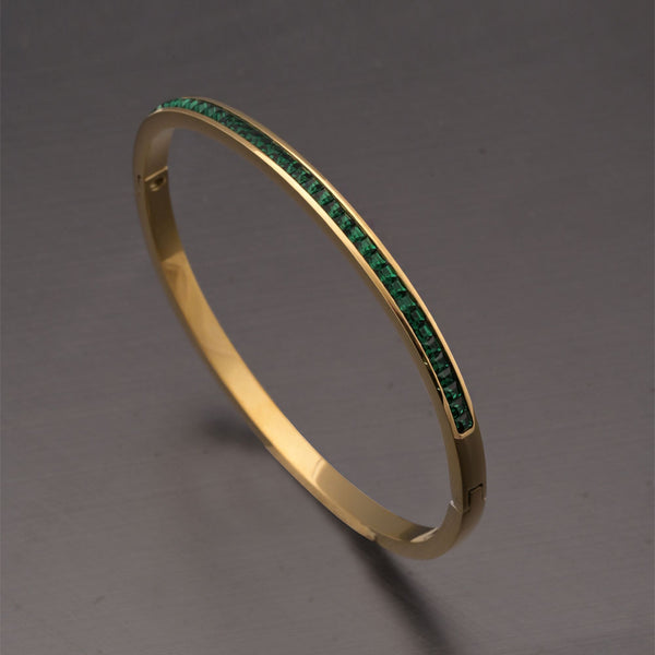 Green Gleam Bangle Bracelet