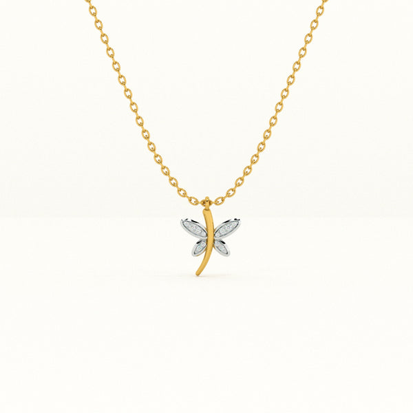 Dancing Dragonfly 0.06 Carat Lab Grown Diamond Necklace