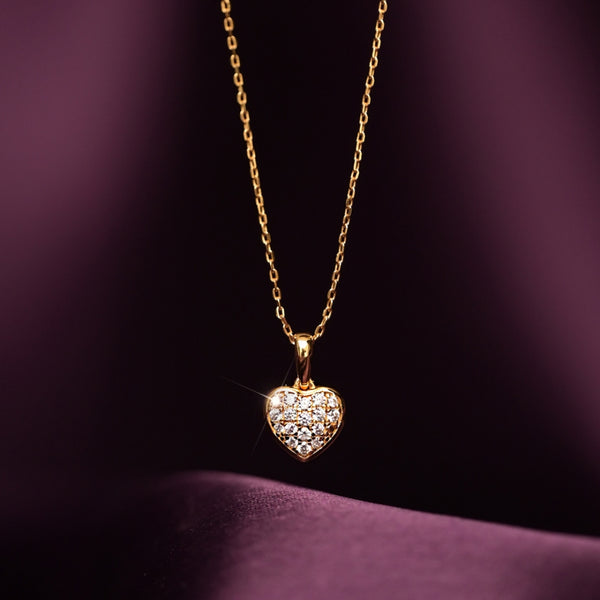 Shop Cute Heart Diamond Necklace | 18k Gold Vermeil Palmonas-1