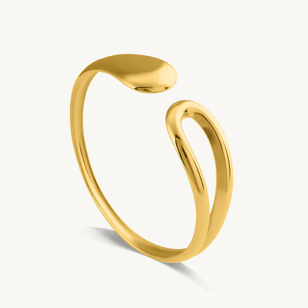 Open Circle Gold Cuff Bracelet
