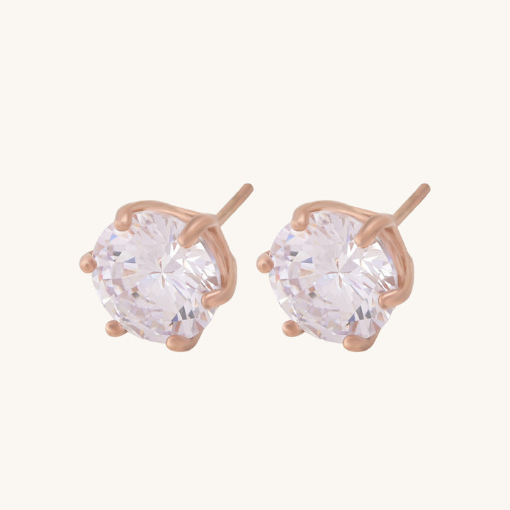 Shop Diamond Halo Stud Earrings | 18k Gold Plated Palmonas-4
