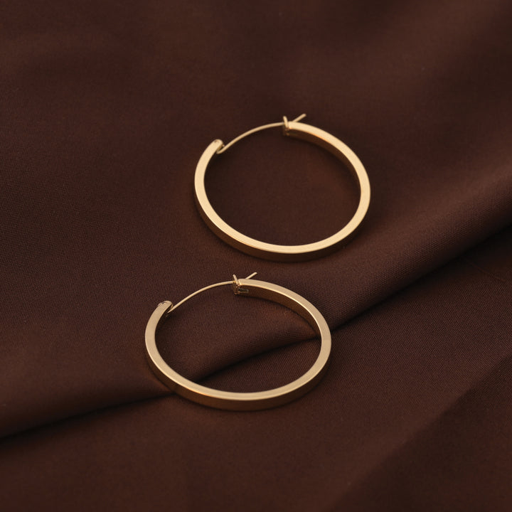 Shop Flat Round Hoop Earrings Palmonas-3