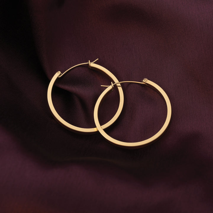 Shop Flat Round Hoop Earrings Palmonas-1