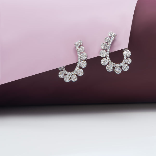 Coiled Flower Silver Stud Earrings