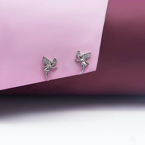 Angel Silver Stud Earrings