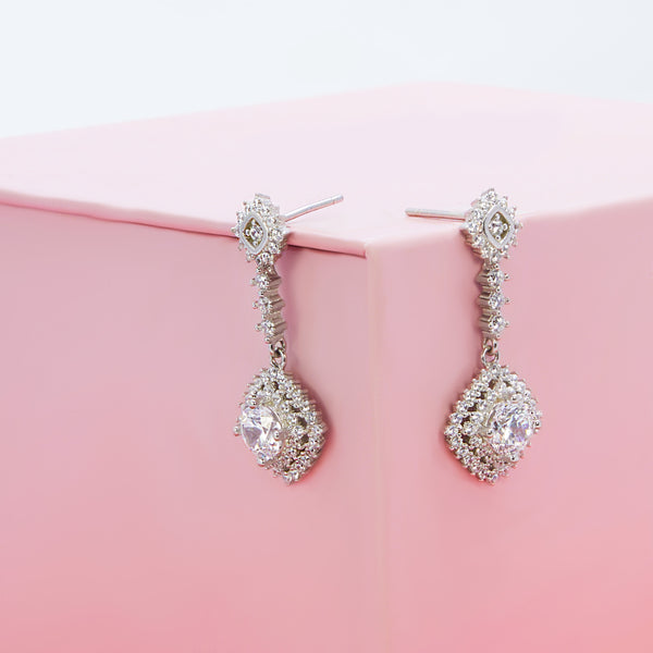 Dangling Silver Drop Earrings