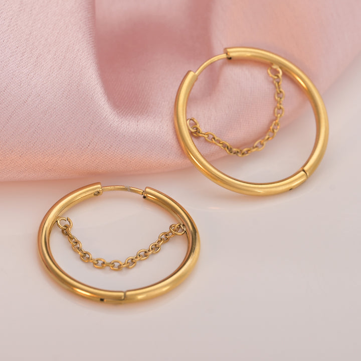 Shop Chain Swing Hoop Earrings Palmonas-1