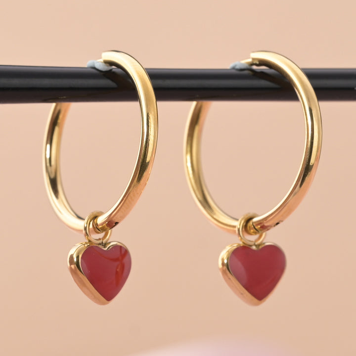 Shop Red Heart Dangle Earrings Palmonas-4