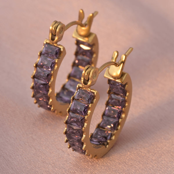 Shop Amethyst Hoop Earrings Palmonas-1