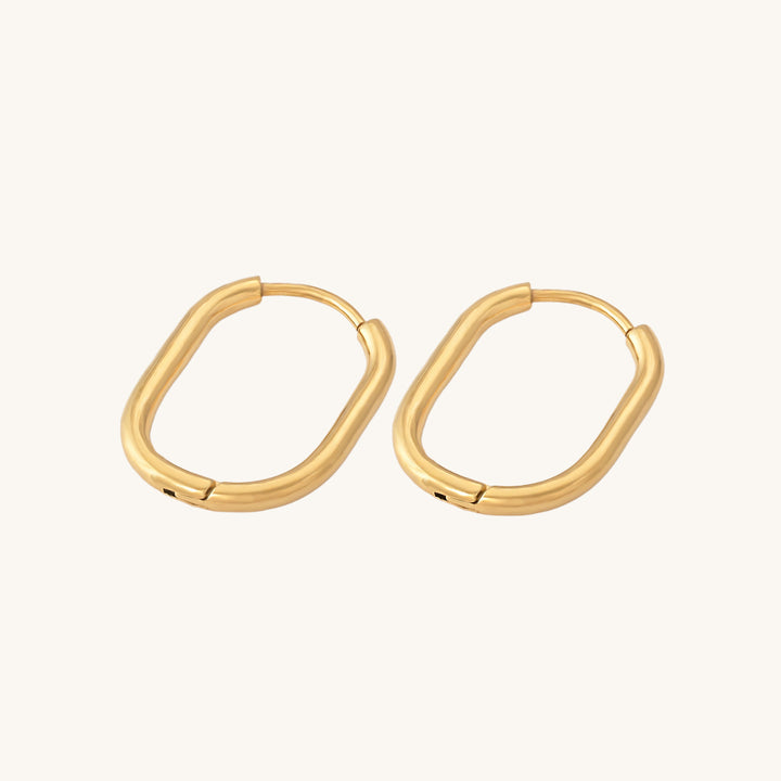 Shop Plain Oval Hoop Earrings- 18k Gold Plated Palmonas-3