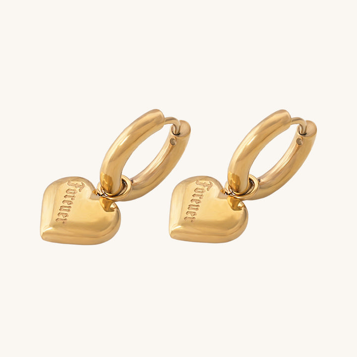 Shop Medium Heart Hoop Earrings- 18k Gold Plated Palmonas-3