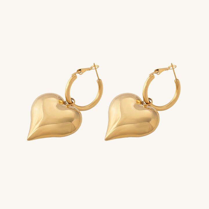 Shop Chunky Heart Hoop Earrings- 18k Gold Plated Palmonas-2